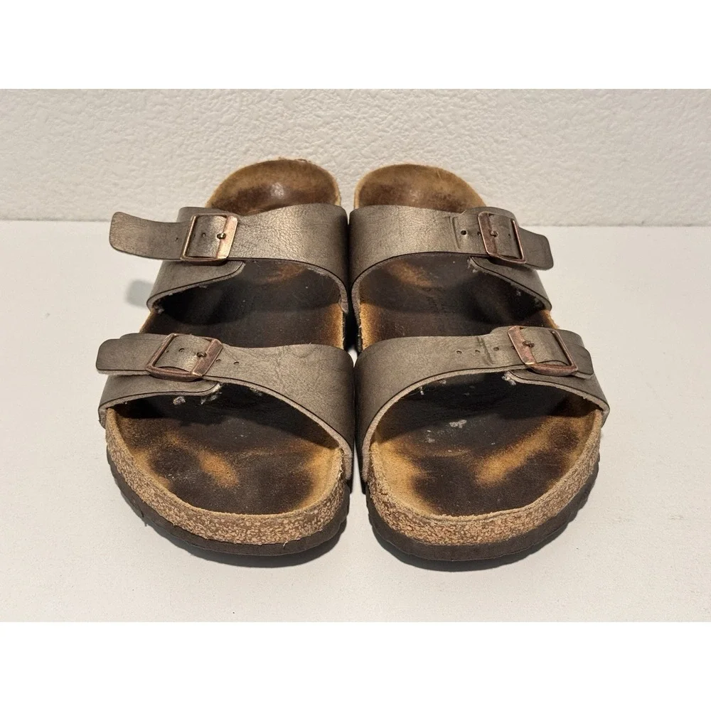 Birkenstock Sydney Graceful Taupe Birko-Flor Sandal Sz US 10 EU 41 Strap Buckle